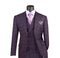 (54L Blazer) Purple Modern Fit Windowpane Jacket and Vest