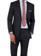 Men's Modern Fit 2 Piece Wool Suit Pinstripe Black