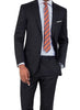 Men's Modern Fit 2 Piece Wool Suit Pinstripe Black