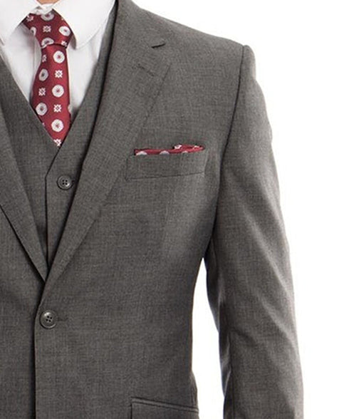 Dark Grey 3-piece Wool Suit with Vest