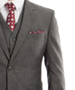 Dark Grey 3-piece Wool Suit with Vest