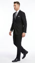 Men’s Black 100% Linen Suit, Two Button Formal Wedding Business Dress Suit
