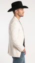 Men’s White Western Blazer, 2 Button Cowboy Sport Coat – Saco Vaquero Para Hombre for Weddings and Rodeo Events