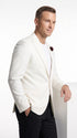Men’s 007 James Bond White Tuxedo Jacket, Classic Ivory Formal Dinner Jacket for Weddings, Prom and Costume Parties