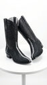 Los Altos Men's Black Stingray with Full Rowstone Finish Snip Toe Boots