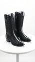 Los Altos Men's Black Stingray with Full Rowstone Finish Snip Toe Boots