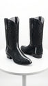 Los Altos Men's Black Stingray with Full Rowstone Finish Snip Toe Boots
