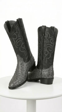 Botas de Avestruz Original Punta Redonda LAB-650309