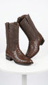 Los Altos Men's Genuine Full Quill Ostrich Brown Roper Toe Boots