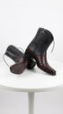 Men’s Black Cherry Caiman Tail Crocodile Boots, European Toe Exotic Western Dress Boots LAB-76B0118