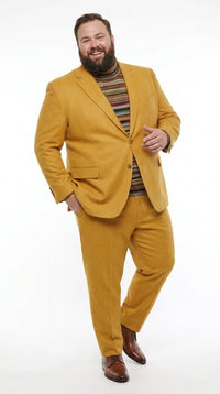 Men’s Travis Kelce Inspired Yellow Suit, Mustard Gold 2 Piece Fashion Suit for Parties and Events