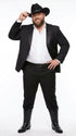 "EJ Samuel Men's Two-Button Velvet Suit in Black"
