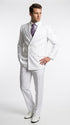 Men’s White Classic Double Breasted Poplin Suit, Formal Two Piece Wedding Dress Suit