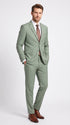 Vanderbilt Collection Men’s Sage 2 Piece Suit, Classic 2 Button Formal Wedding Business Dress Suit