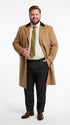 Men’s Beige Camel Chesterfield Overcoat, Wool and Cashmere Full Length Coat with Velvet Collar
