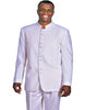 Pleated Dress Men Suits - Mens Classic 8 Button Mandarin White Collar Suit