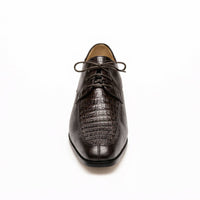 Marco Di Milano Men's Brown Caiman Lizard Derby Shoes Toluca