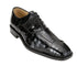 Men's Belvedere Mare Ostrich Leg & Eel Skin Dress Shoe in Black