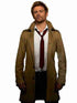 Men's Khaki Cotton Trench Coat – Classic Long Sleeve Outerwear