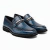 Men's Mauri Casual Alligator Loafers Blue Metal Bit Debonair