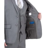 Perry Ellis Boys Sharkskin 5pc Suit, Medium Gray