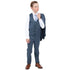Perry Ellis Boys Sharkskin 5pc Suit, Medium Navy