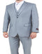Mens Light Gray Sharkskin 3 Piece Regular Fit Side Vent Suit