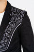 Men’s Black Faux Suede Embroidered Dinner Blazer – Modern Fit Formal Jacket