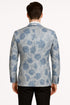 Men's Blue and Gray Tuxedo - Sky Blue Paisley Embroidered Dinner Jacket Jacket with Satin Trim and Matching Bow Tie