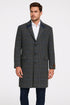 Men’s Blue and Grey Glen Plaid Wool Overcoat – Classic Long Winter Coat - Chesterfield Blue Collar