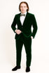 Men’s Emerald Green Velvet Suits – Slim Fit Tuxedo for Weddings, Prom, and Red Carpet Events