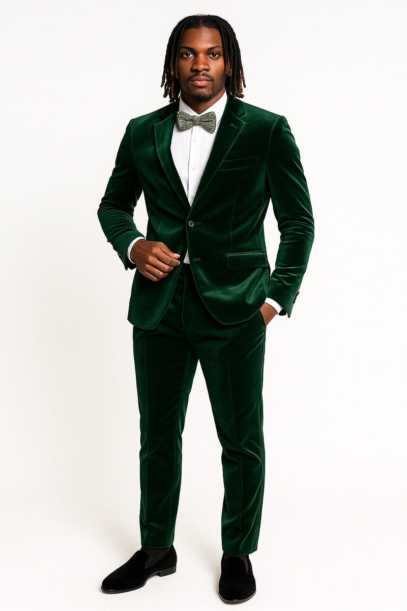 Men's Emerald Green Velvet Suits Slim Fit Tuxedo for Weddings, Prom, OvercoatUSA Men's Emerald Green Velvet Suits Slim Fit Tuxedo for Weddings, Prom, OvercoatUSA