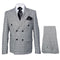 Men's Grey Glen Plaid Double-Breasted Suit – Classic Prince of Wales Check Two-Piece Set By Rossiman