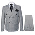 Men's Grey Glen Plaid Double-Breasted Suit – Classic Prince of Wales Check Two-Piece Set By Rossiman