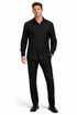 Mens Luxury Black Wool Two-Piece Leisure Walking Suit