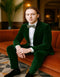 Men’s Emerald Green Velvet Suit – Slim Fit Tuxedo for Weddings, Prom, and Red Carpet Events