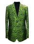 Men's Green Paisley Tuxedo Blazer – Luxury Slim Fit Dinner Jacket for Formal Events