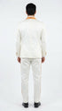 Men's Ivory and Gold Jacquard Tuxedo Suit + Bowtie – Formal Wedding, Prom, and Gala Outfit in Cream Off White color