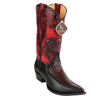 Men's King Exotic Boots Genuine Caiman Belly 3x Toe Black Cherry (495v28218)