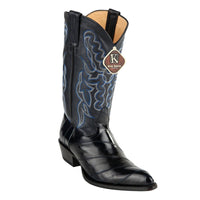 Men's King Exotic Boots Genuine Eel Skin Boots Navy Blue (4980810)