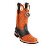 Men's King Exotic Boots Genuine Leather With Saddle Vamp Handcrafted Honey & Black (48112751-2)