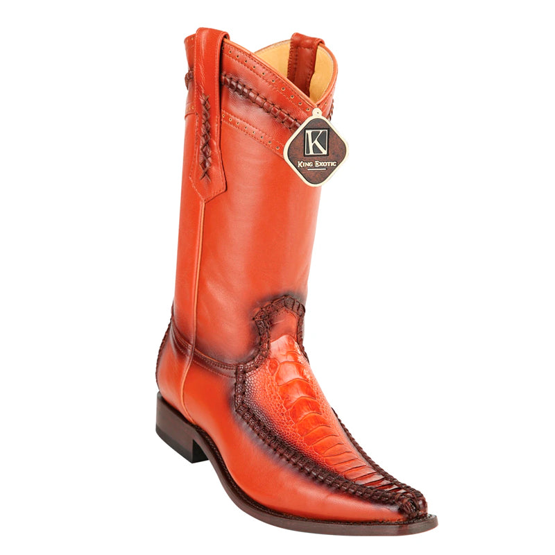 Men's King Exotic Boots Ostrich Leg 3x Toe Handmade Black Cherry (495vf0518) main image 0