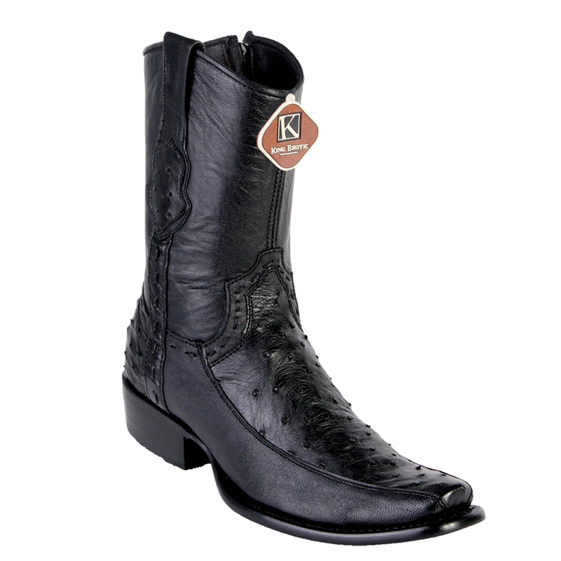 Men's King Exotic Boots Ostrich Leg 3x Toe Handcrafted Black (495vf0505) main image 1
