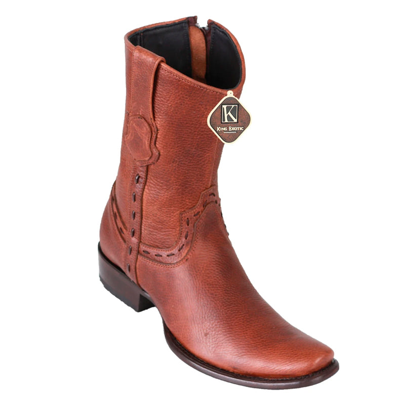 Men's King Exotic Python Boots Dubai Toe Handcrafted Brown Suede Finish main image 1