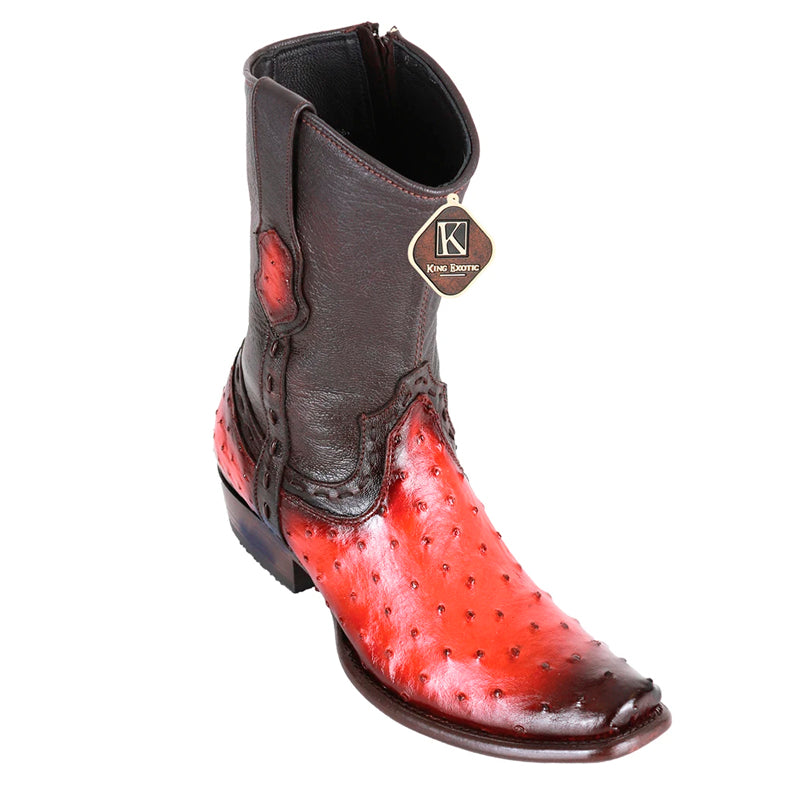 Men's King Exotic Genuine Ostrich Boots Dubai Toe Handcrafted Black (479BF0305) main image 1