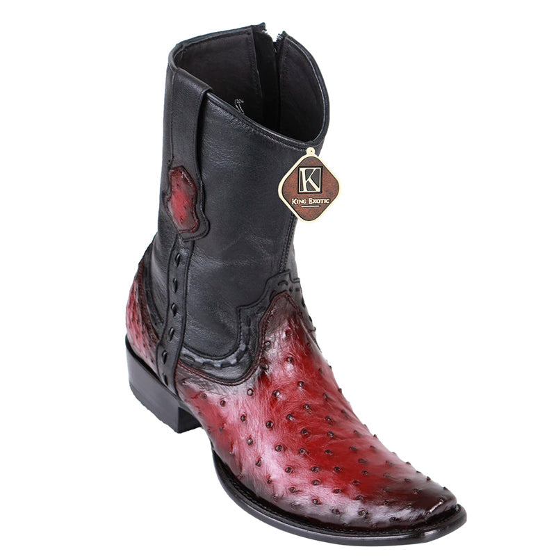 King Exotic Men's Ostrich Leg Boots H79B Dubai Toe