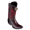 Men's King Exotic Ostrich Boots With Deer Dubai Toe Handcrafted Black Cherry (479F0318)