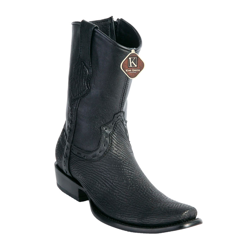Men's King Exotic Genuine Sharkskin Boots 3x Toe Burnished Gray (495v20909)