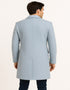 Men’s Light Blue Wool Overcoat – Classic Single-Breasted Long Coat - Sky Blue Carcoat Wool Fabric