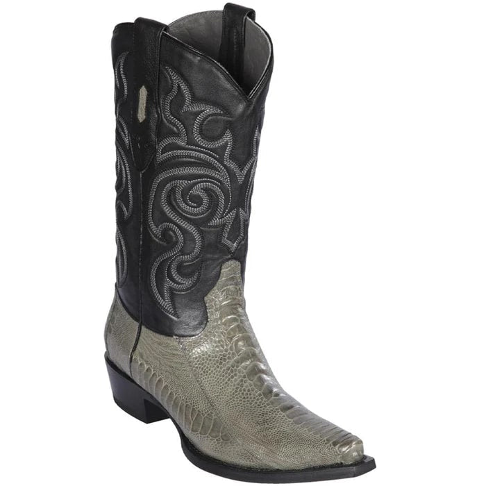 Los Altos Boots - Mens Dress Cowboy Boot - Low Priced Black Eel Skin R-Toe Western Boots- in Black main image 0